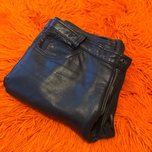 Men’s Black Leather pants sz.32 - Picture 13 of 14